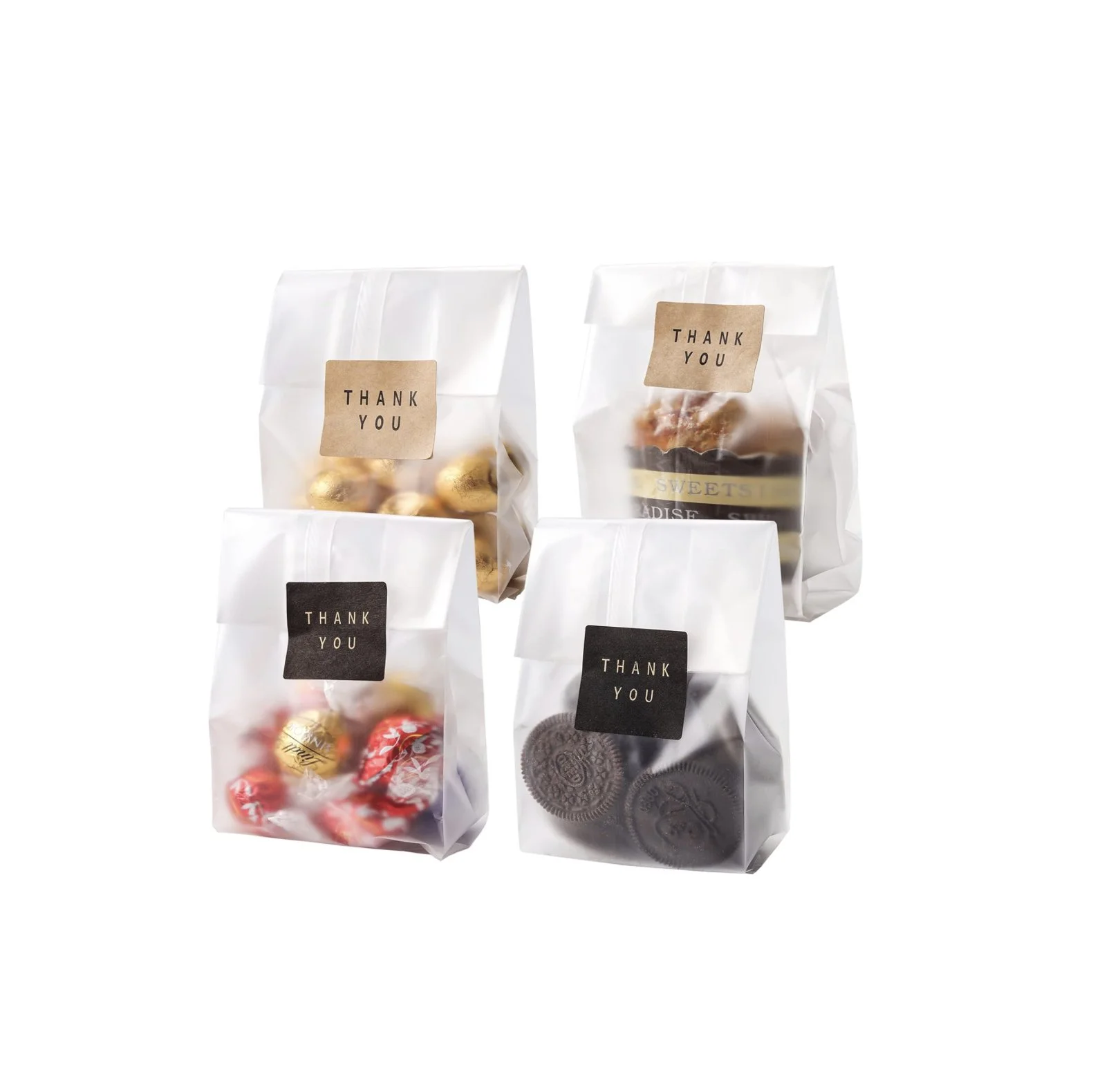 M7 Trading Post recommended clear cellophane cookie and gift bags with stickers for packaging handmade bakery treats.