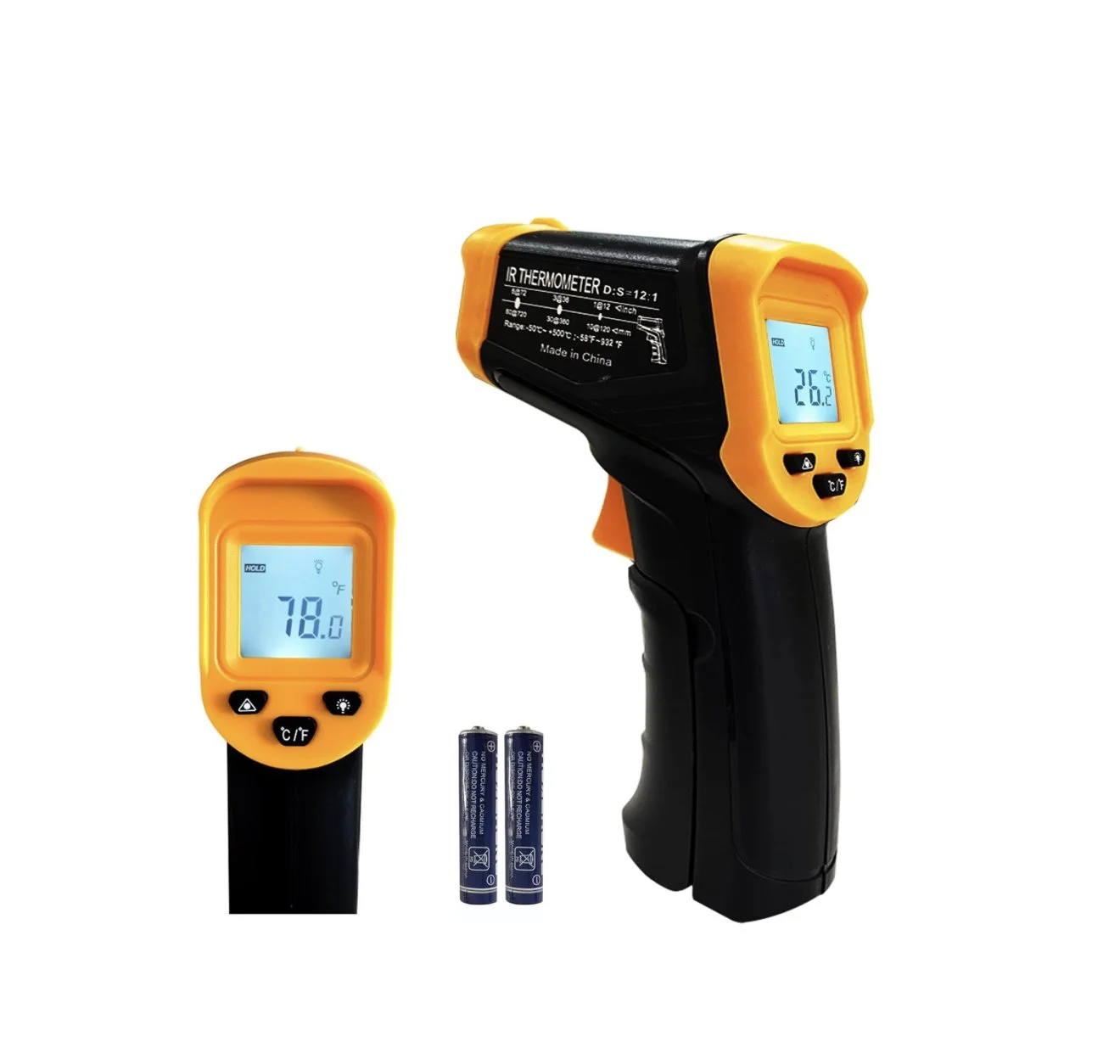 M7 Trading Post recommended handheld non-contact infrared thermometer gun with laser for cooking, baking, and brooder temperature monitoring.