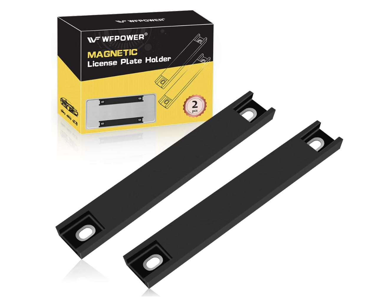 A 2-pack of premium rubber-coated magnetic license plate holders with hardware for test drives and demo tags at the M7 Auto Ranch.