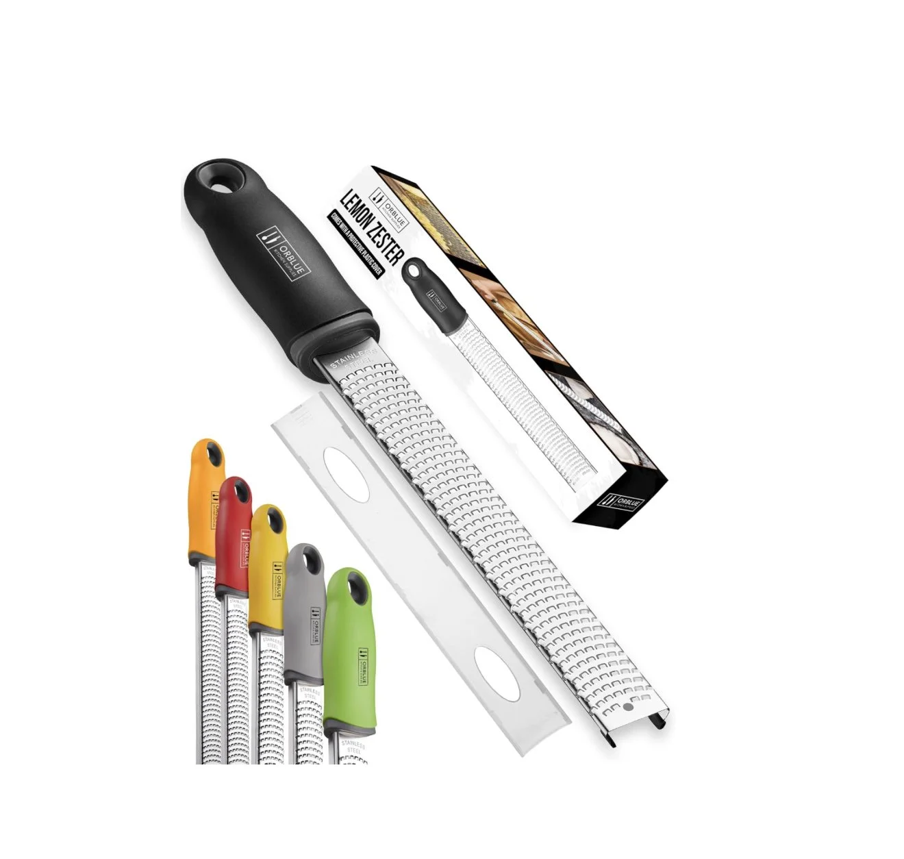 M7 Trading Post recommended Orblue stainless steel kitchen zester and grater for citrus, chocolate, and hard cheeses.