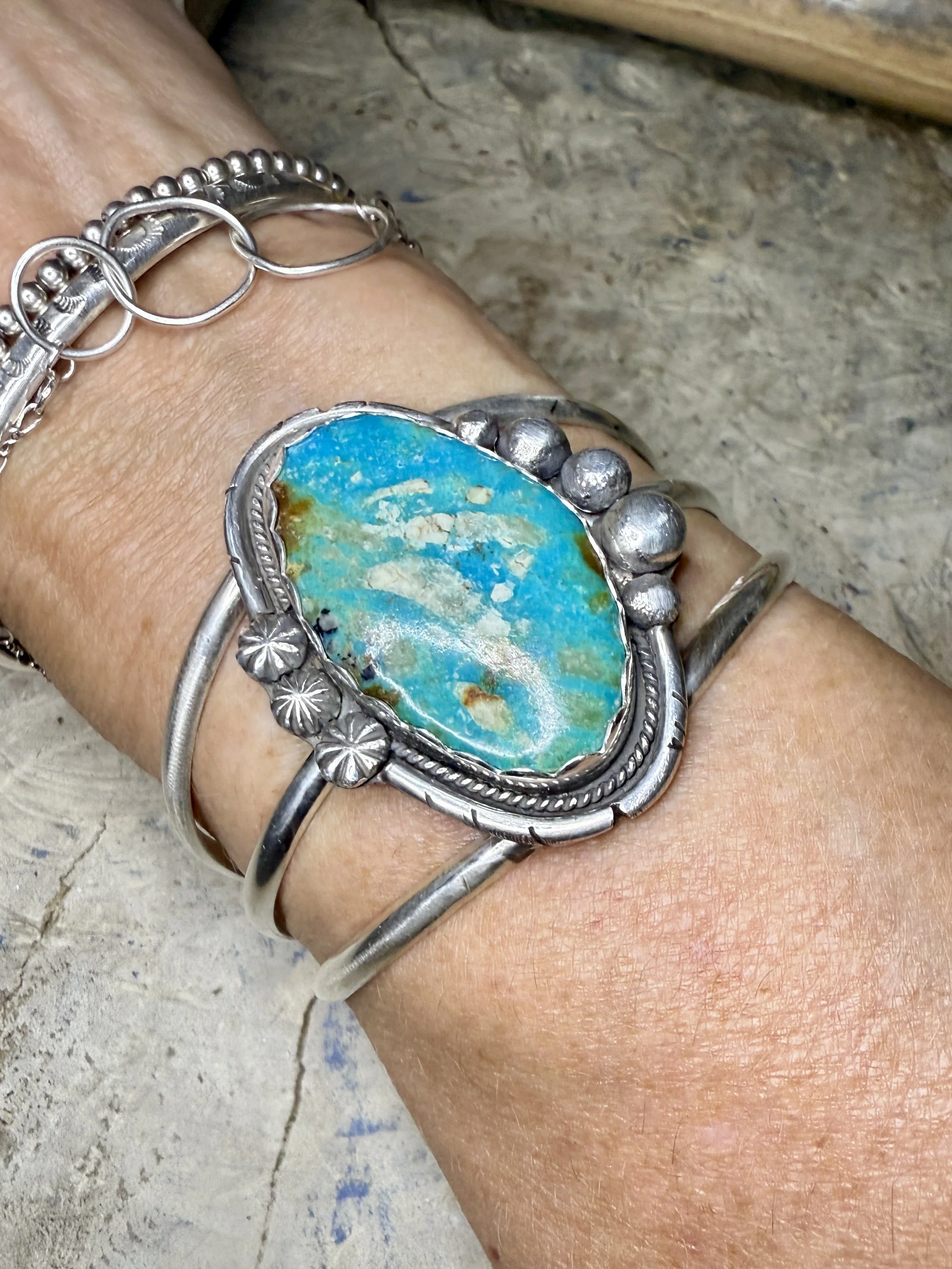 M7 Trading Post | M7 | Sleeping Beauty Turquoise | Turquoise Cuff | Handmade Jewelry | Authentic Turquoise Jewelry