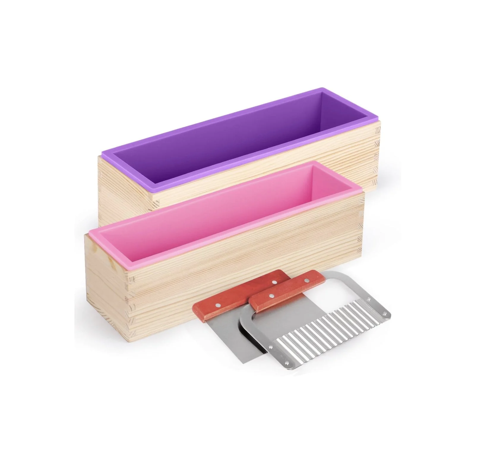 M7 Trading Post recommended 42oz flexible silicone soap mold with a protective wooden box for handmade DIY soap crafting.