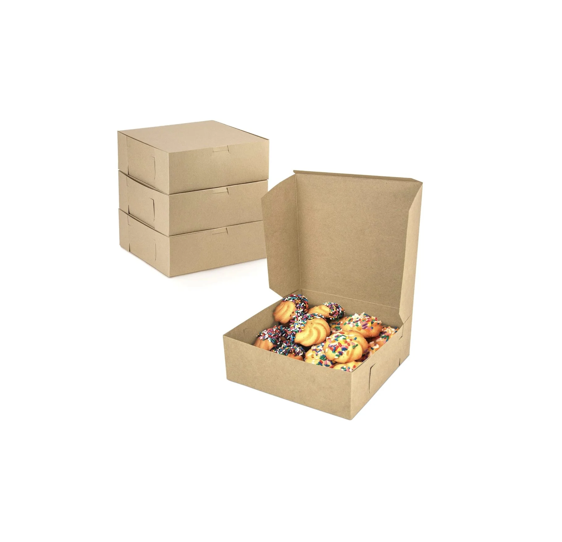 M7 Trading Post recommended 8x8x3 inch brown kraft bakery boxes for packaging pies, cookies, and handmade treats.