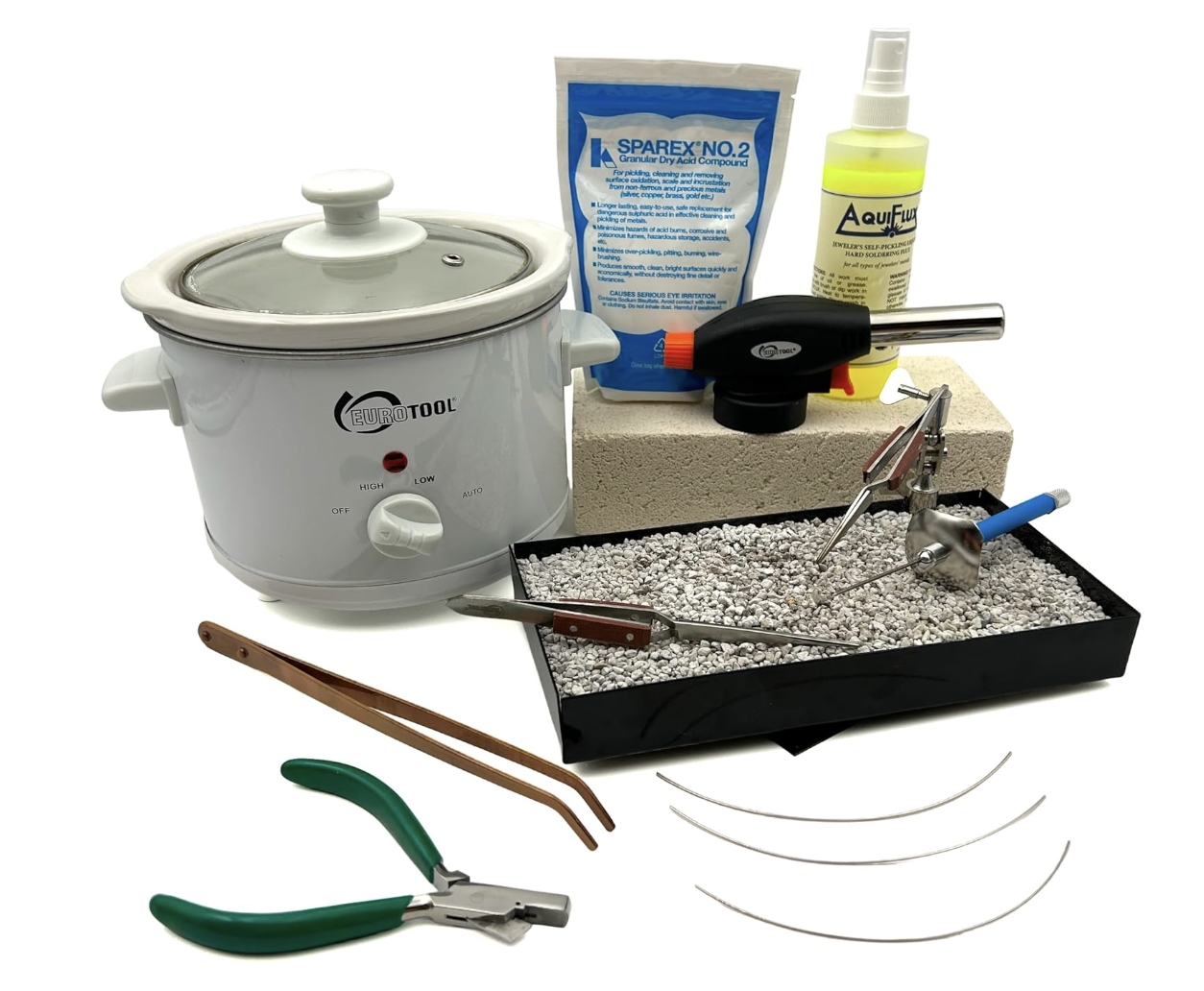 A 15-piece WireJewelry Master Silversmithing Soldering Kit with torch, pickle pot, and silver solder at the M7 Trading Post.