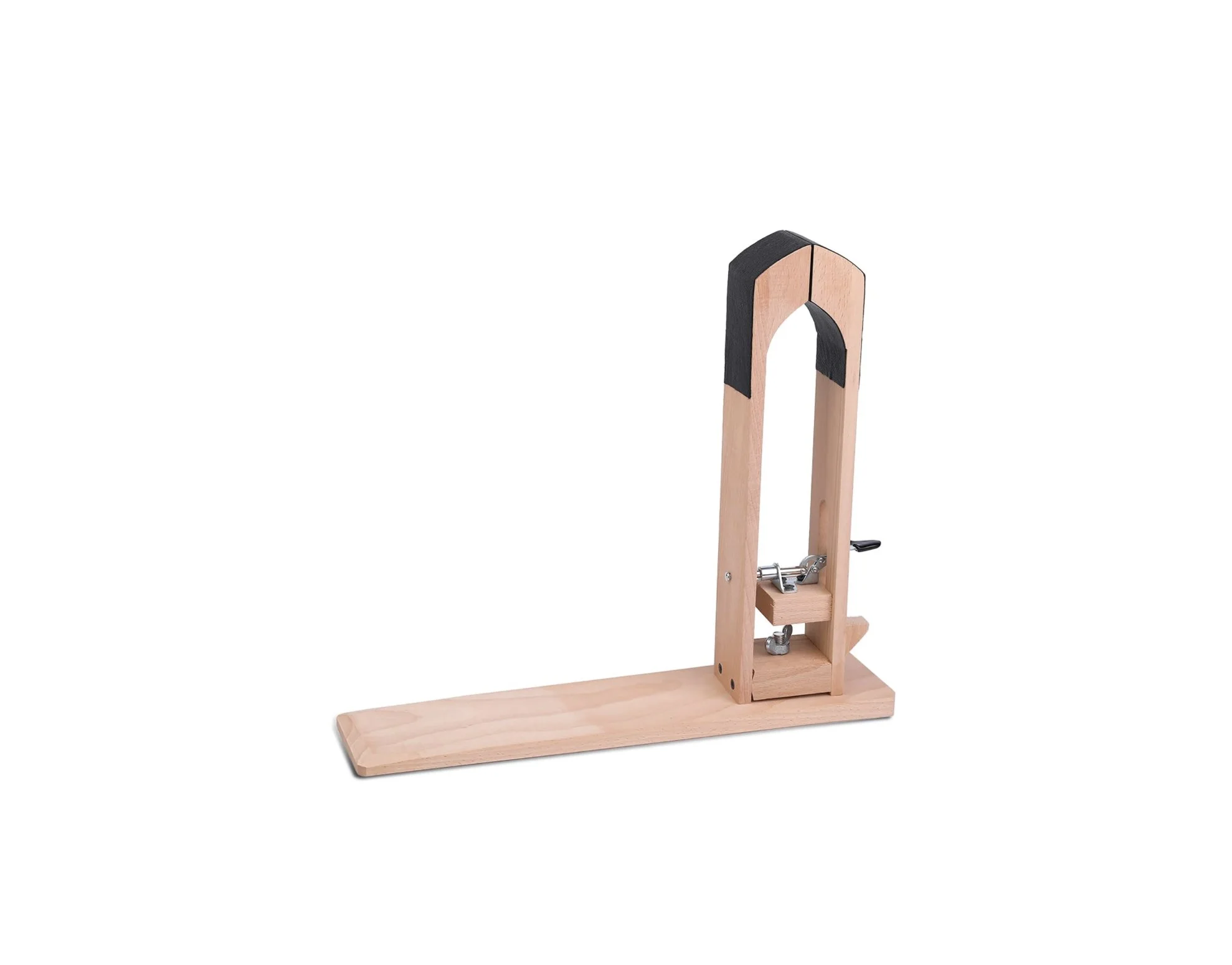M7 Trading Post recommended wooden stitching pony with adjustable clamp for hands-free leather sewing and saddle stitching.