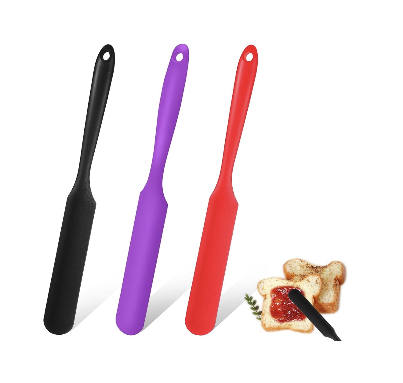 M7 Trading Post recommended 3-piece heat-resistant silicone jar spatula set for baking, mixing, and personal care crafting.