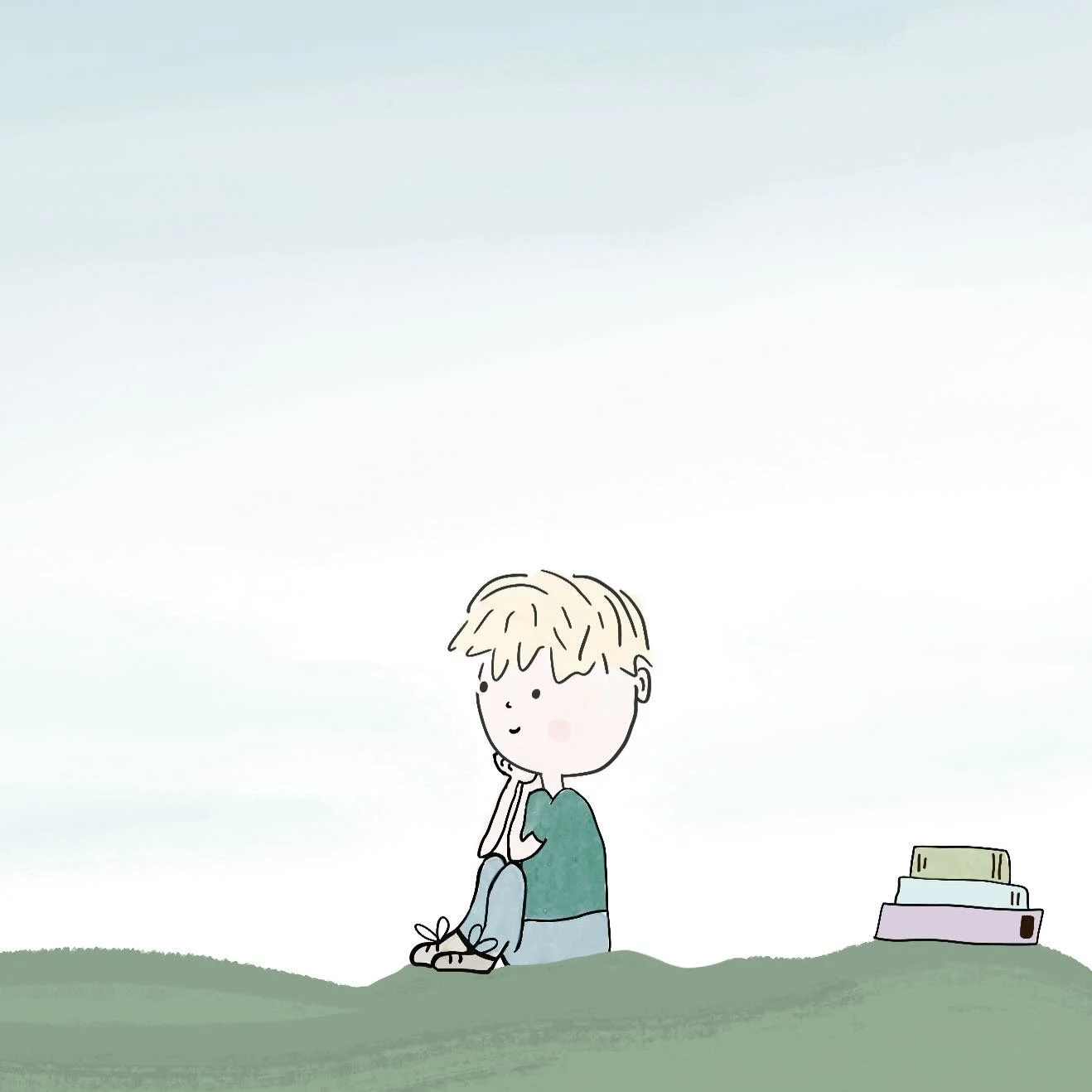 The boy who keeps a special pebble in his pocket. 🪨#zadykalayaking #myprettypebble #illustrations #childrensauthorillustrator #workingmanuscripts