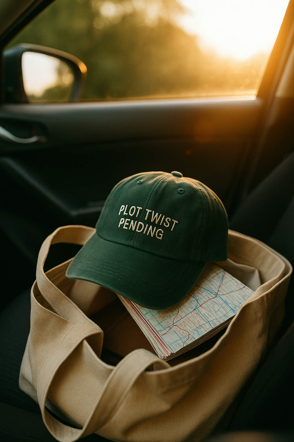 Plot Twist Pending Hat • Adventure Embroidered Cap • Wanderer Baseball Hat • Road Trip Aesthetic