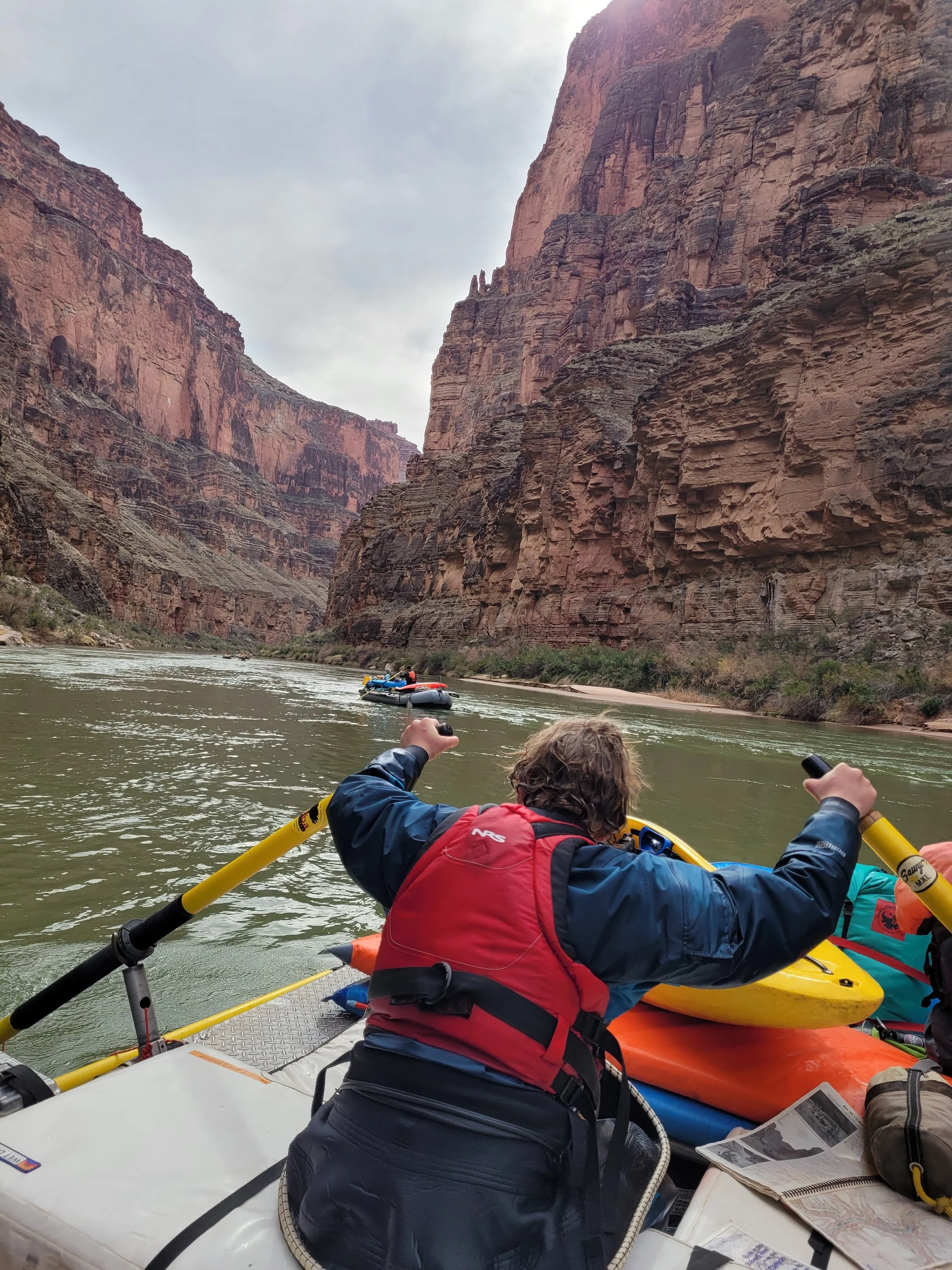 learning to row in the Grand Canyon Colorado River