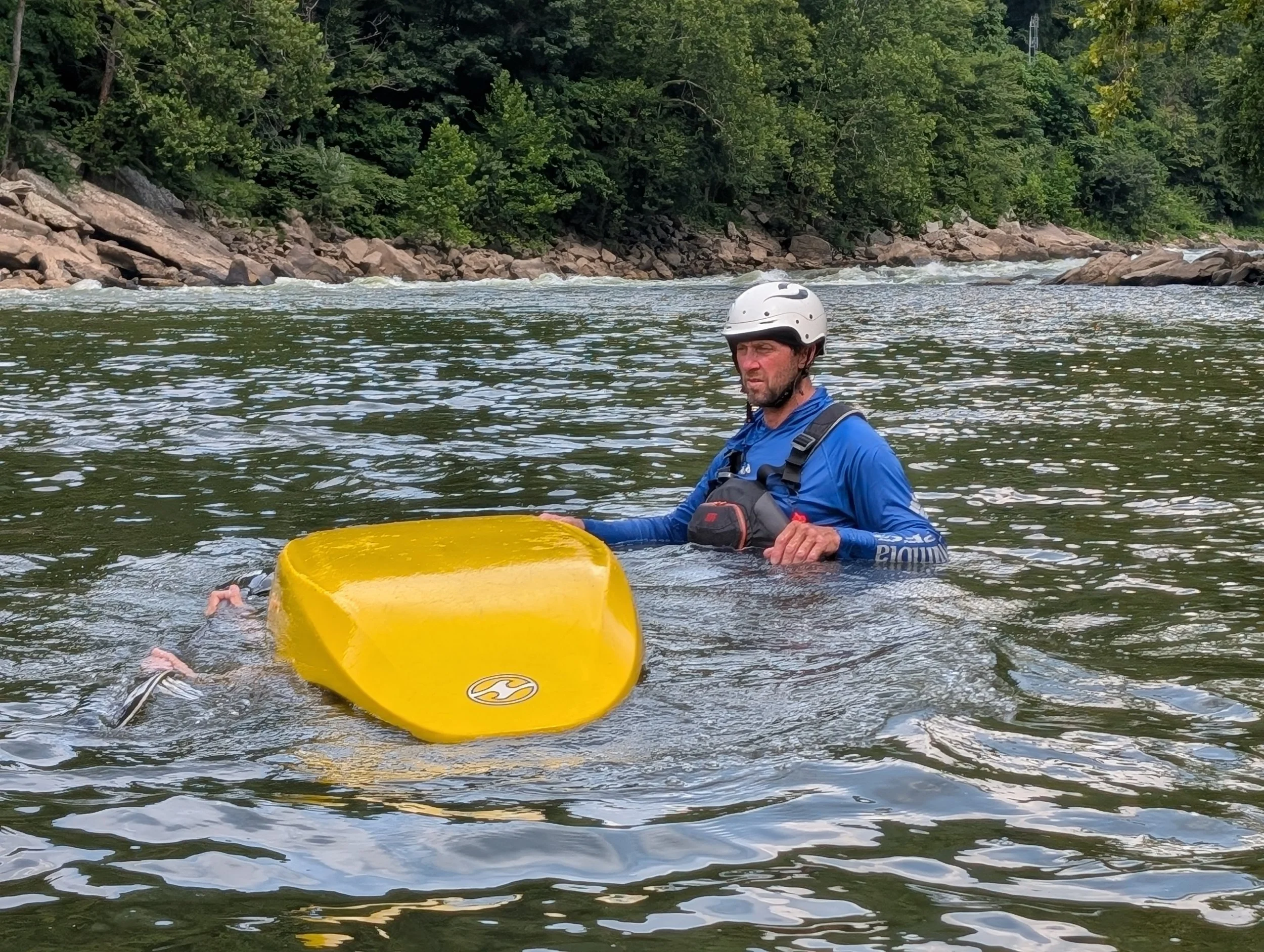 setting up to roll a kayak