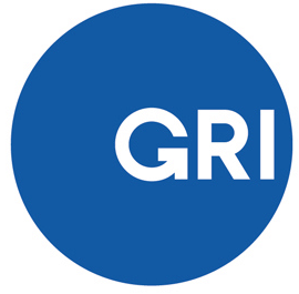 Global Reporting Initiative (GRI) logo – Our carbon reporting frameworks align with international GRI standards for MedTech supply chain transparency.