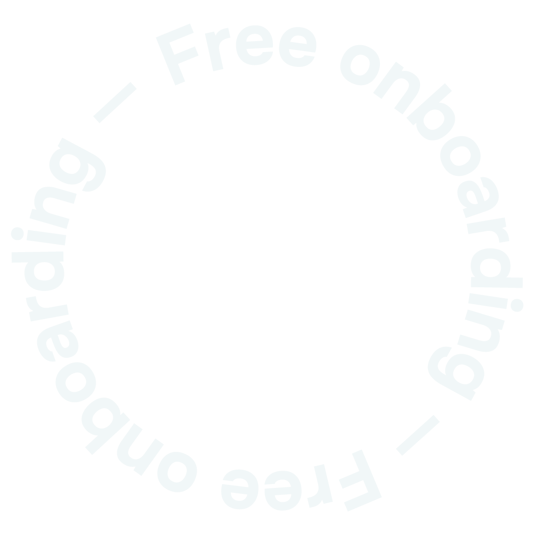 Circular text reading "I love free online embedding" on a black background.