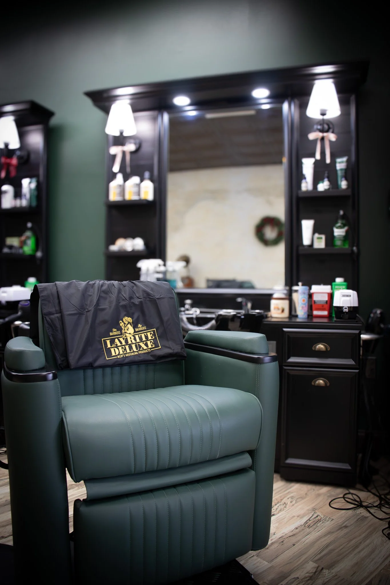 Interior premier seating at Bruno's Barbershop