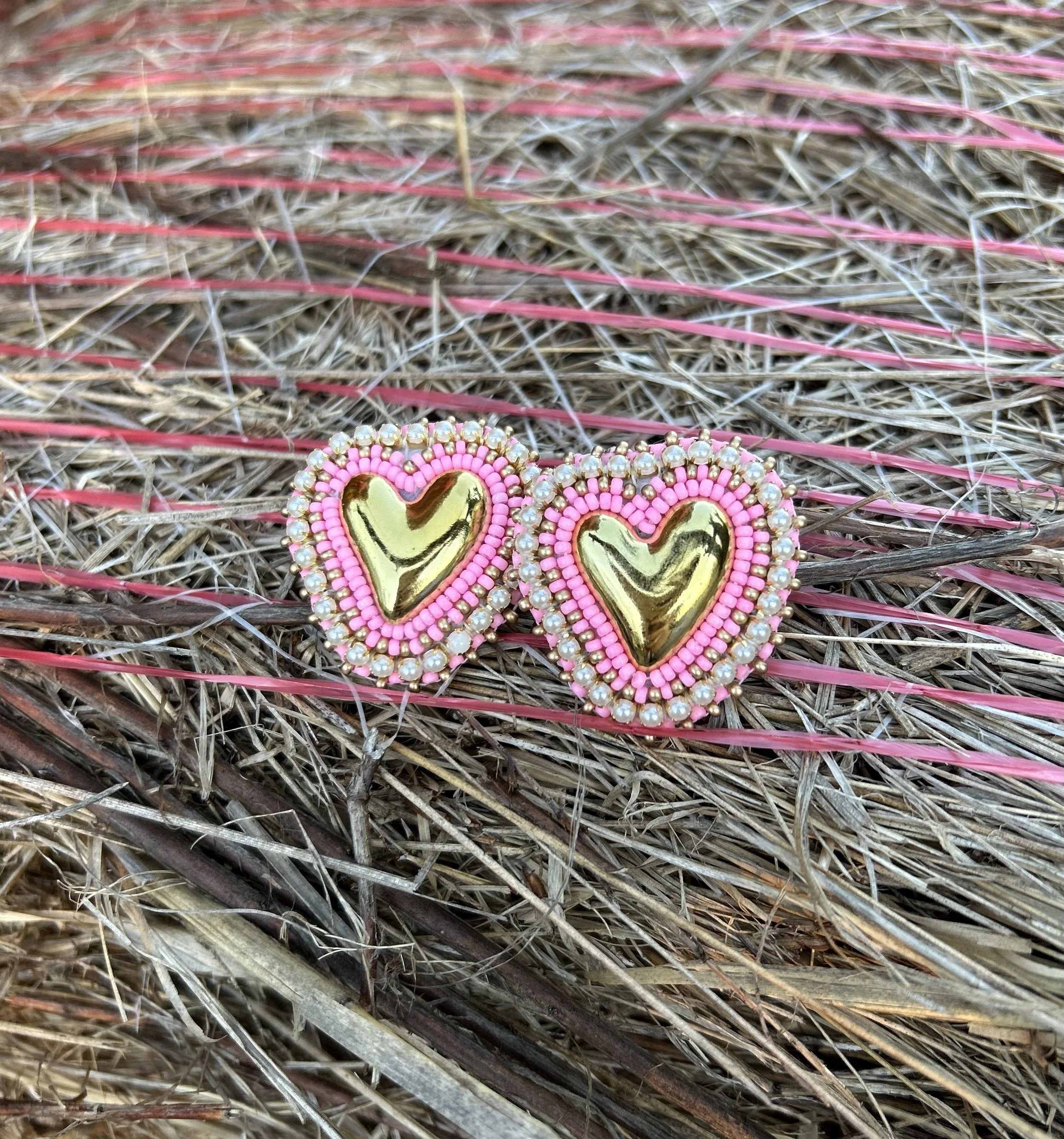 Pink Pearl Pop Love Studs
