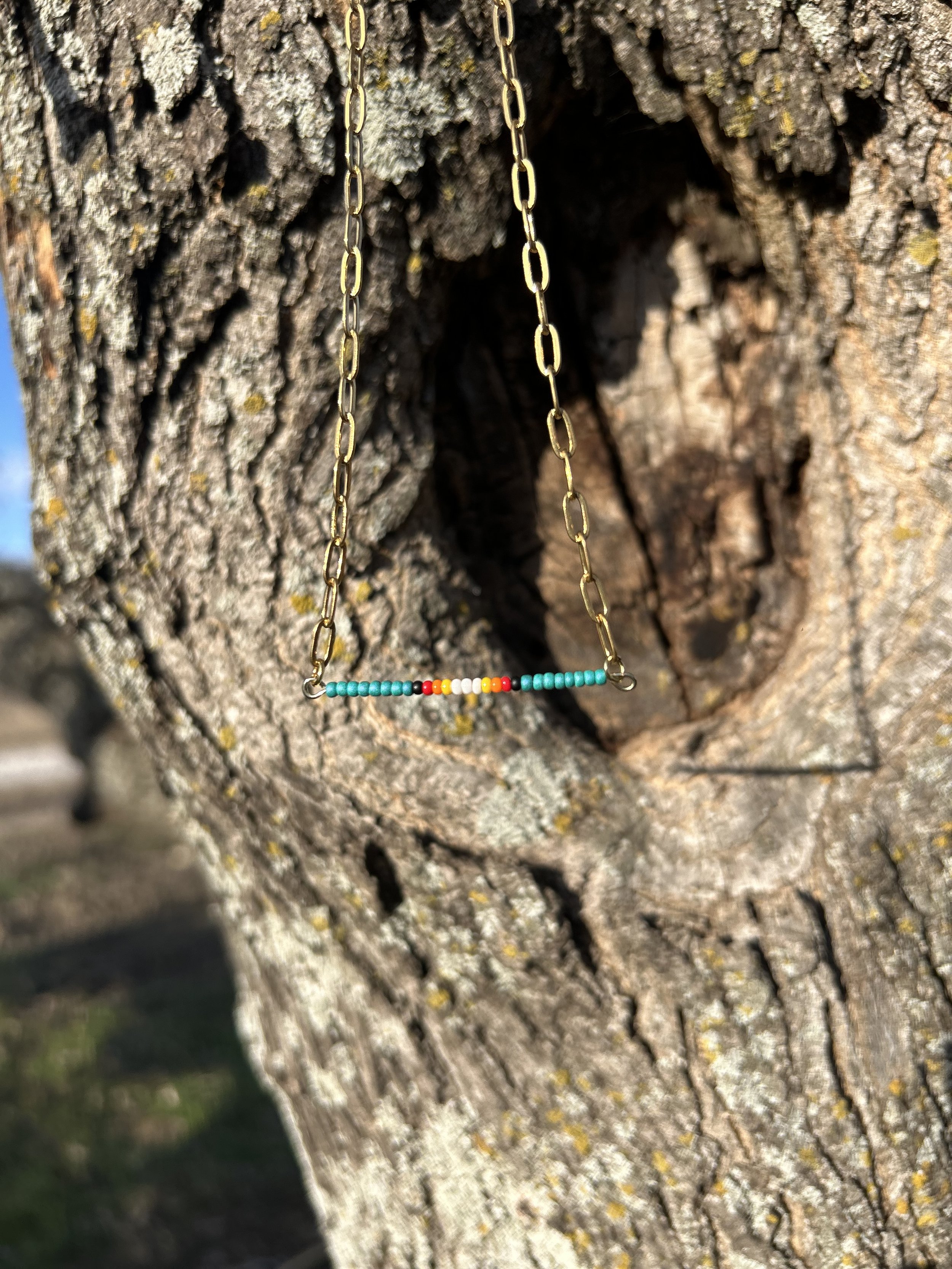 Turquoise Horizon Bar Necklace