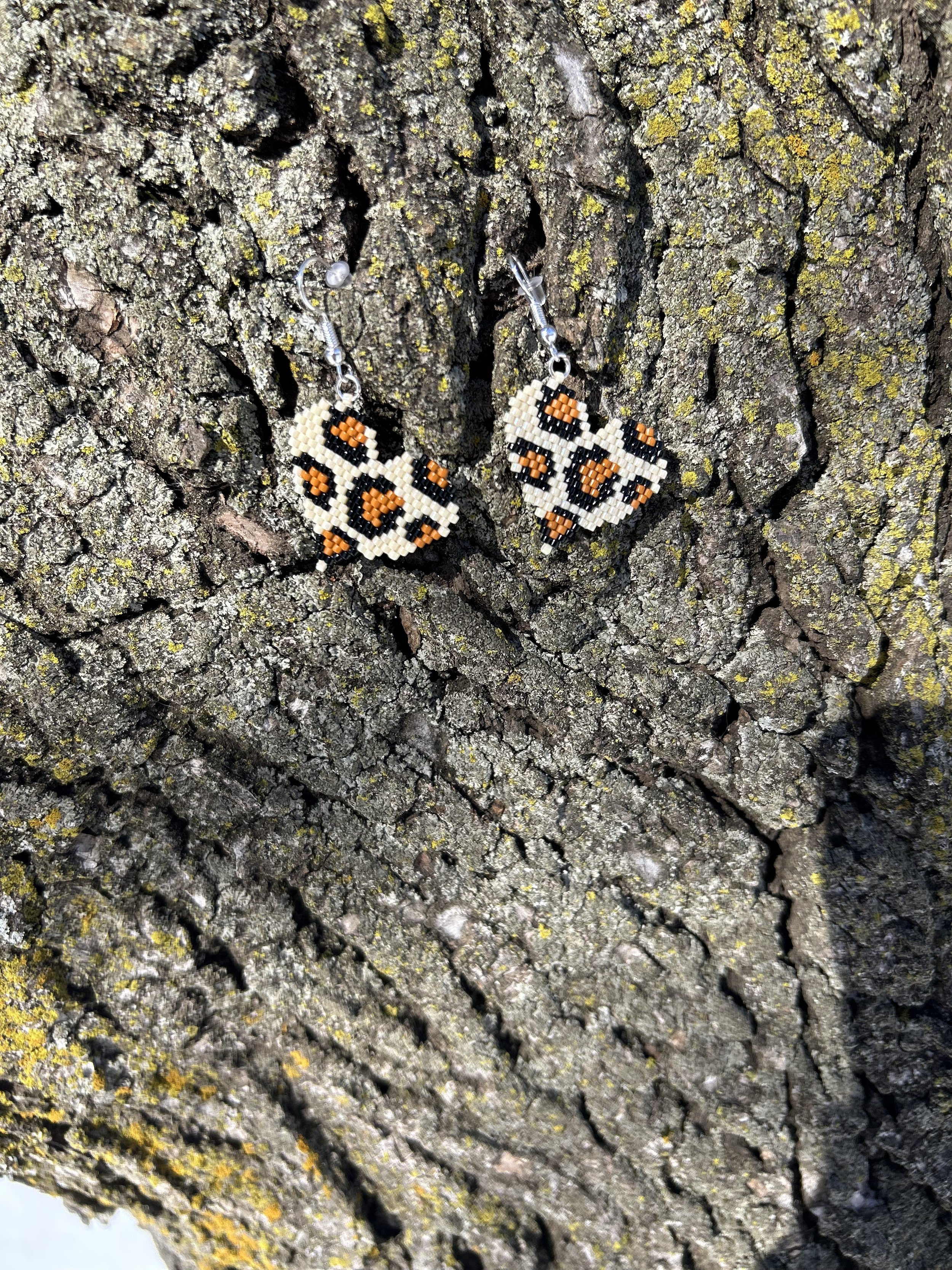 Leopard Heart Earrings