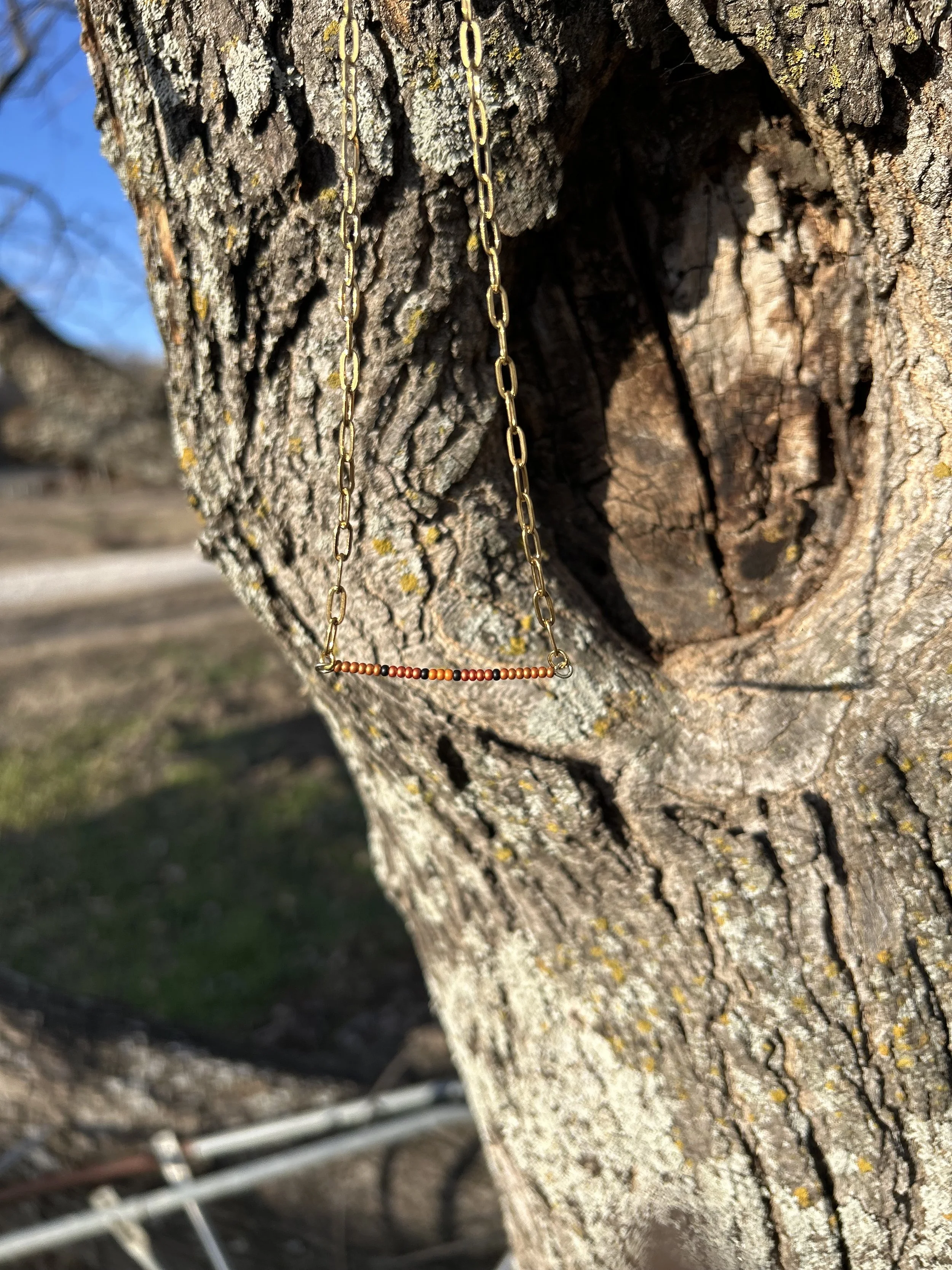 Rustic Luxe Bar Necklace