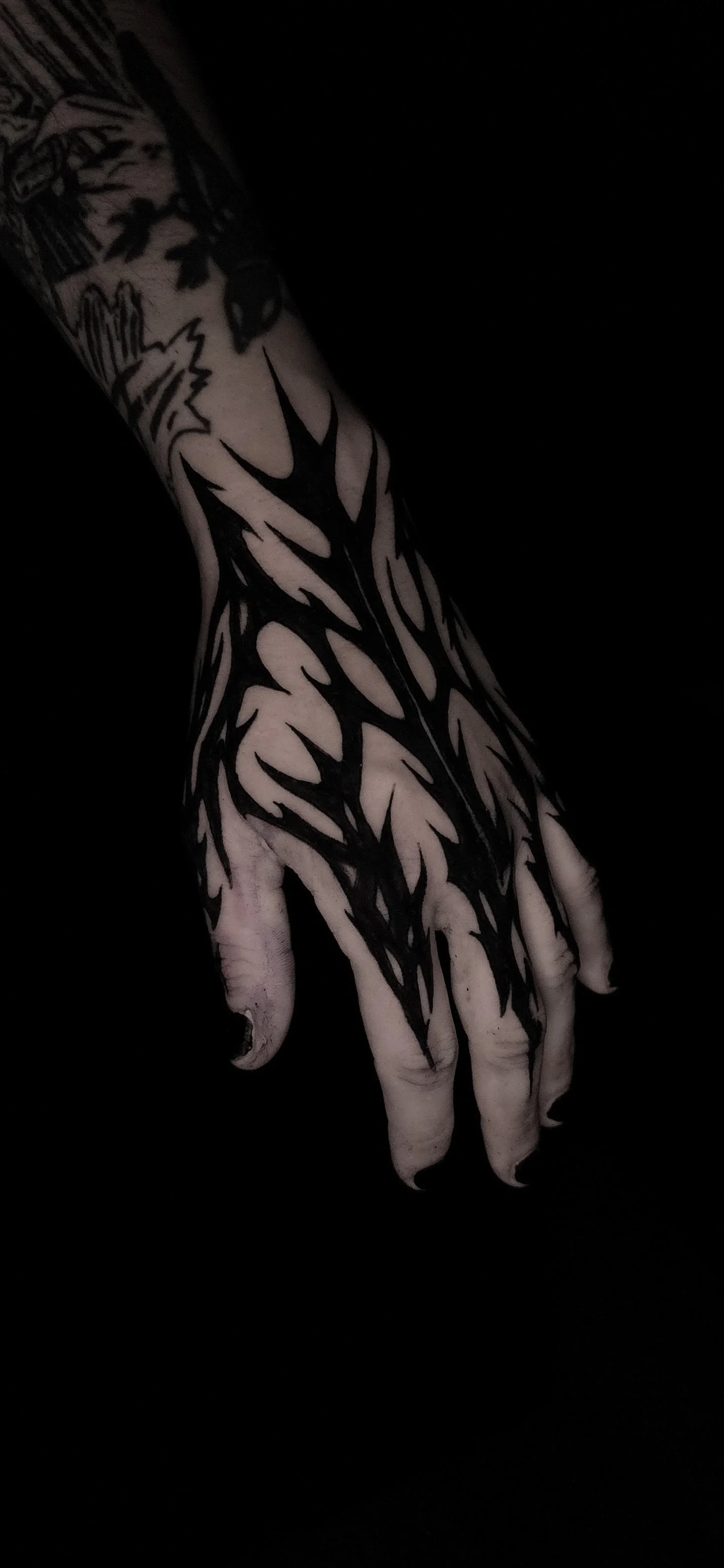 Blackwork Hand Tattoo