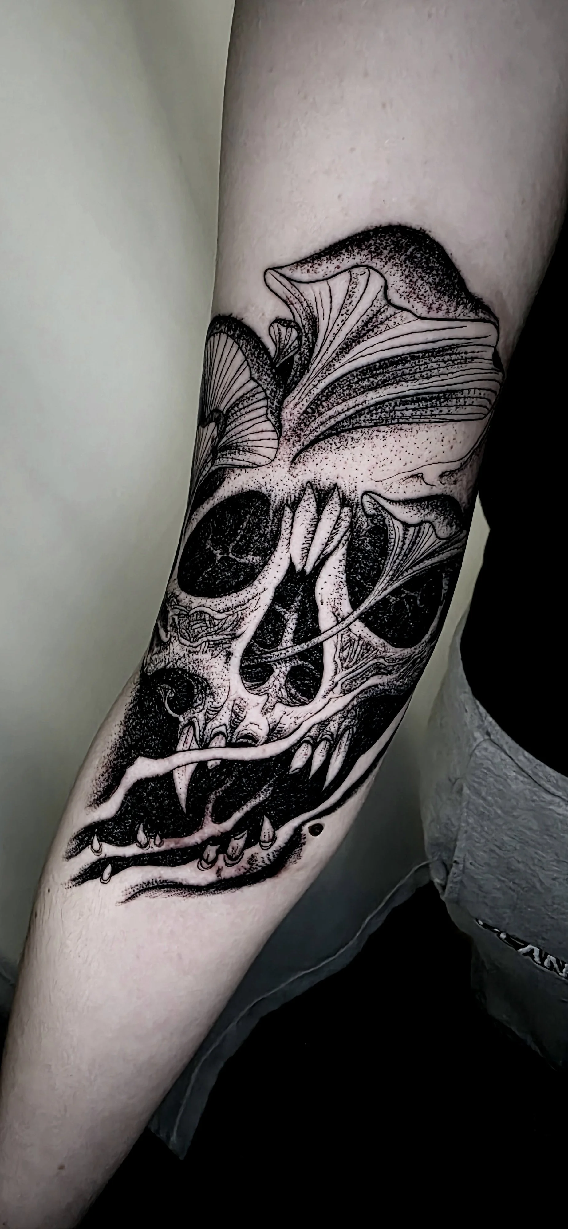 Mushroom Skull Tattoo