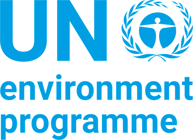 UN Environment Programme logo with blue text and emblem.