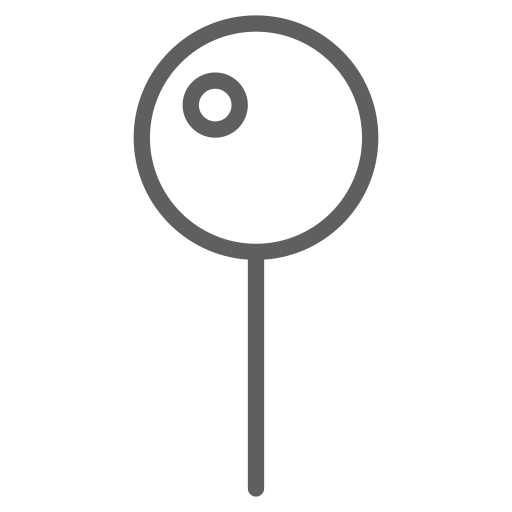 An illustration of a lollipop with a round top and a stick.