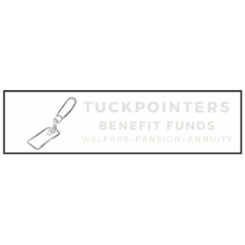 Logo for Tuckpointers Benefit Funds, including a trowel illustration and the words 'Welfare, Pension, Annuity'.