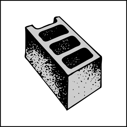 A metal mold with four cavities for making bricks, shown in black and white.