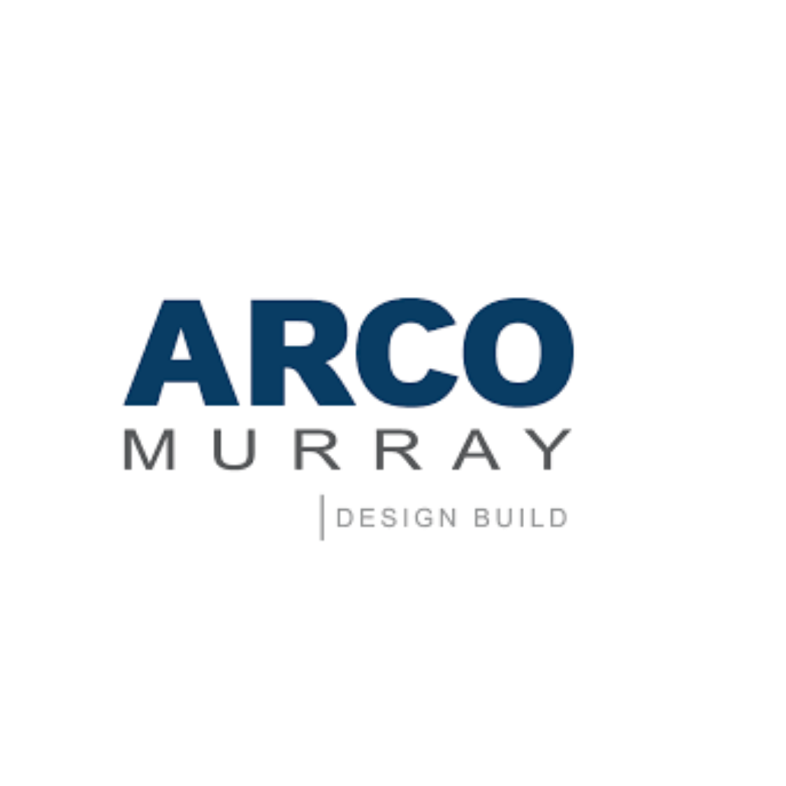 Logo for Arco Murray Design Build with navy, gray, and black text.
