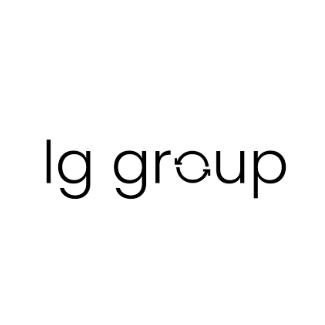A logo with the text 'lg group' in black on a white background.