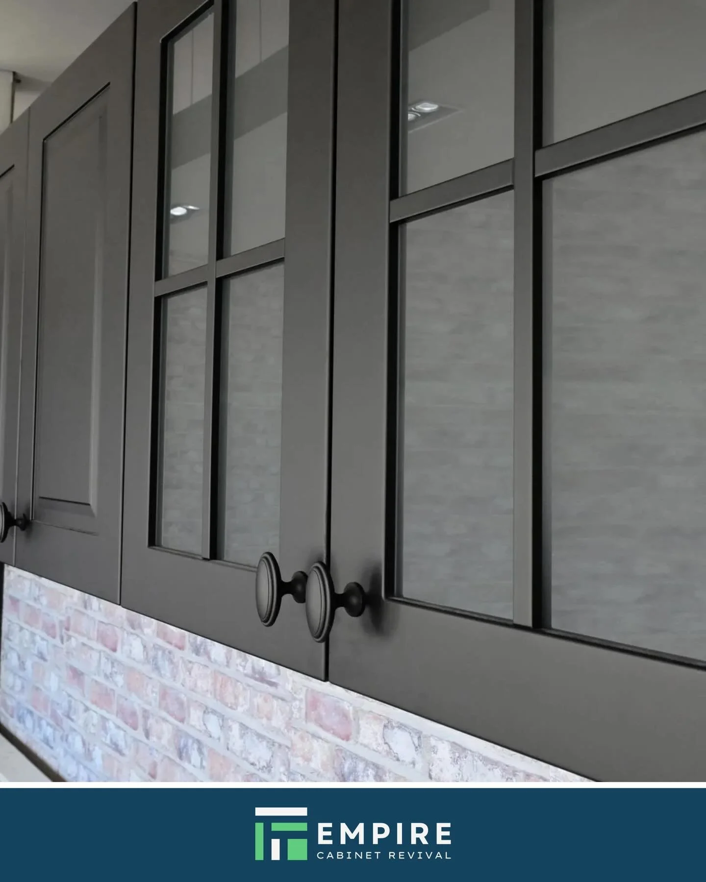 Glass-front cabinets add depth without closing a kitchen in. A darker finish gives them presence while still keeping the space feeling open.

|| empirecabinetrevival.com