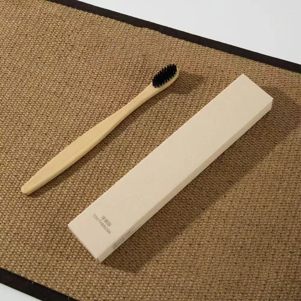 TB-B01A｜柄：竹（バンブー）｜毛：ソフト・ナイロン先細テーパード 0.15mm｜全長17.5cm｜約7.1g/本｜ナチュラル（柄）・ブラック（毛）｜名入れ印刷可（紙箱／OPP個包装／紙袋）