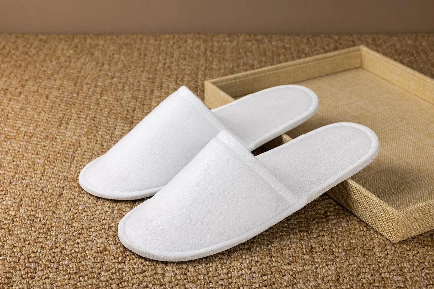 SL-006 薄手ベーシック（ホワイト）｜表面：平織り生地（無地）｜底材：EVA｜全長280mm｜サンプル展示