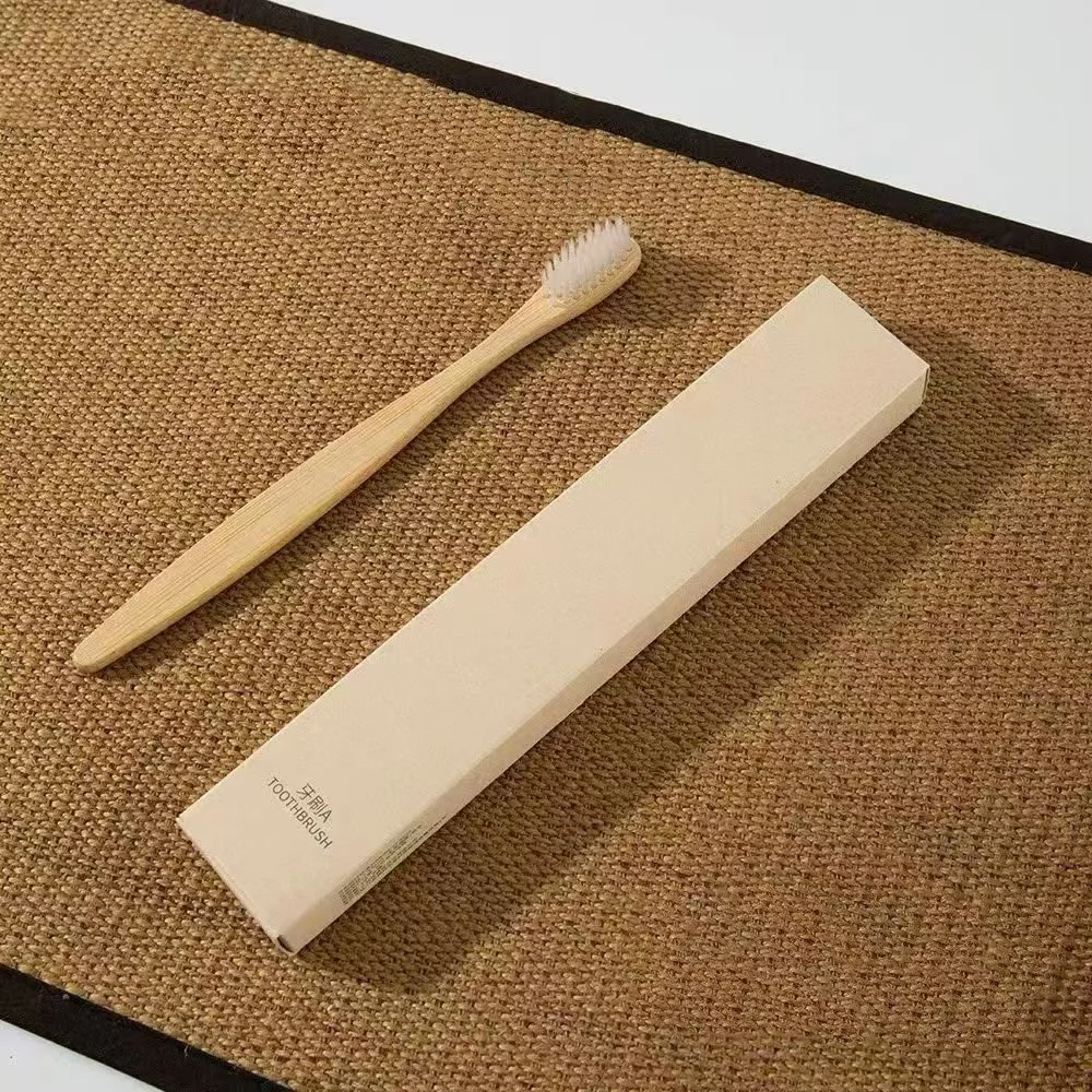 TB-B01B｜柄：竹（バンブー）｜毛：ソフト・ナイロン先細テーパード 0.15mm｜全長17.5cm｜約7.1g/本｜ナチュラル（柄）・ホワイト（毛）｜名入れ印刷可（紙箱／OPP個包装／紙袋）