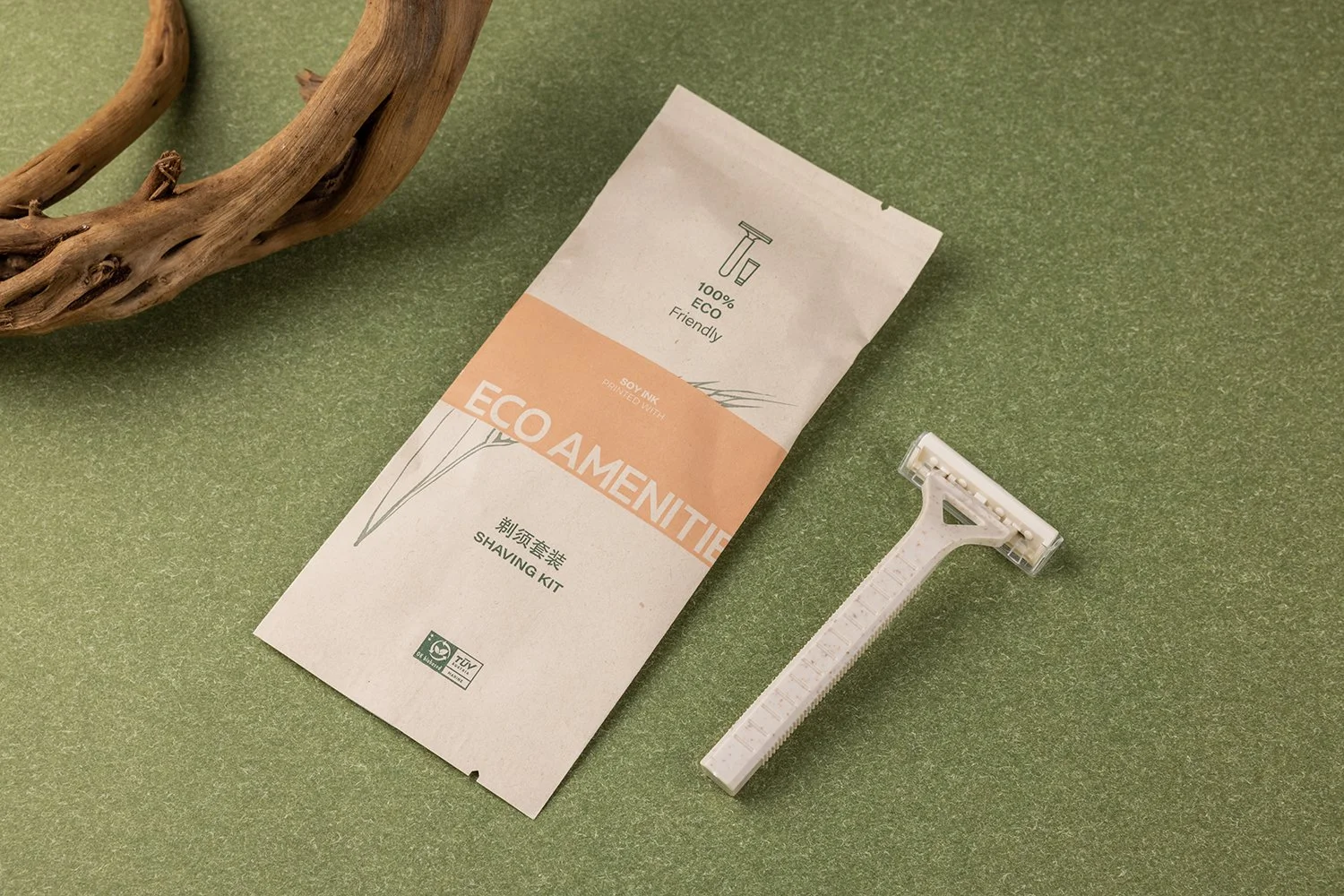 RZ-003
二枚刃使い捨て／ホルダー：ABS／刃：ステンレス鋼／ミニシェービングジェル付き／青と黒の配色/個包装OPP 袋