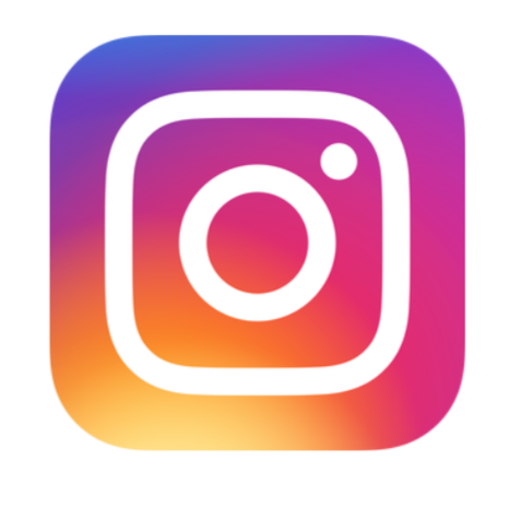 Instagram app icon with a white camera outline on a colorful gradient background.