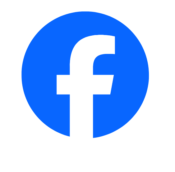 Facebook logo with a blue circle and a white lowercase 'f' in the center.