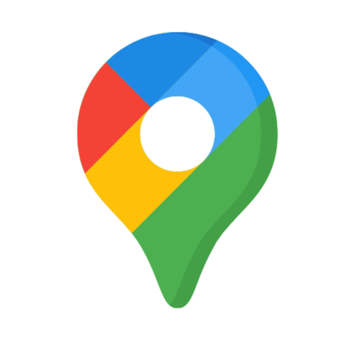 Google Maps location pin icon with the Google colors: blue, red, yellow, and green.