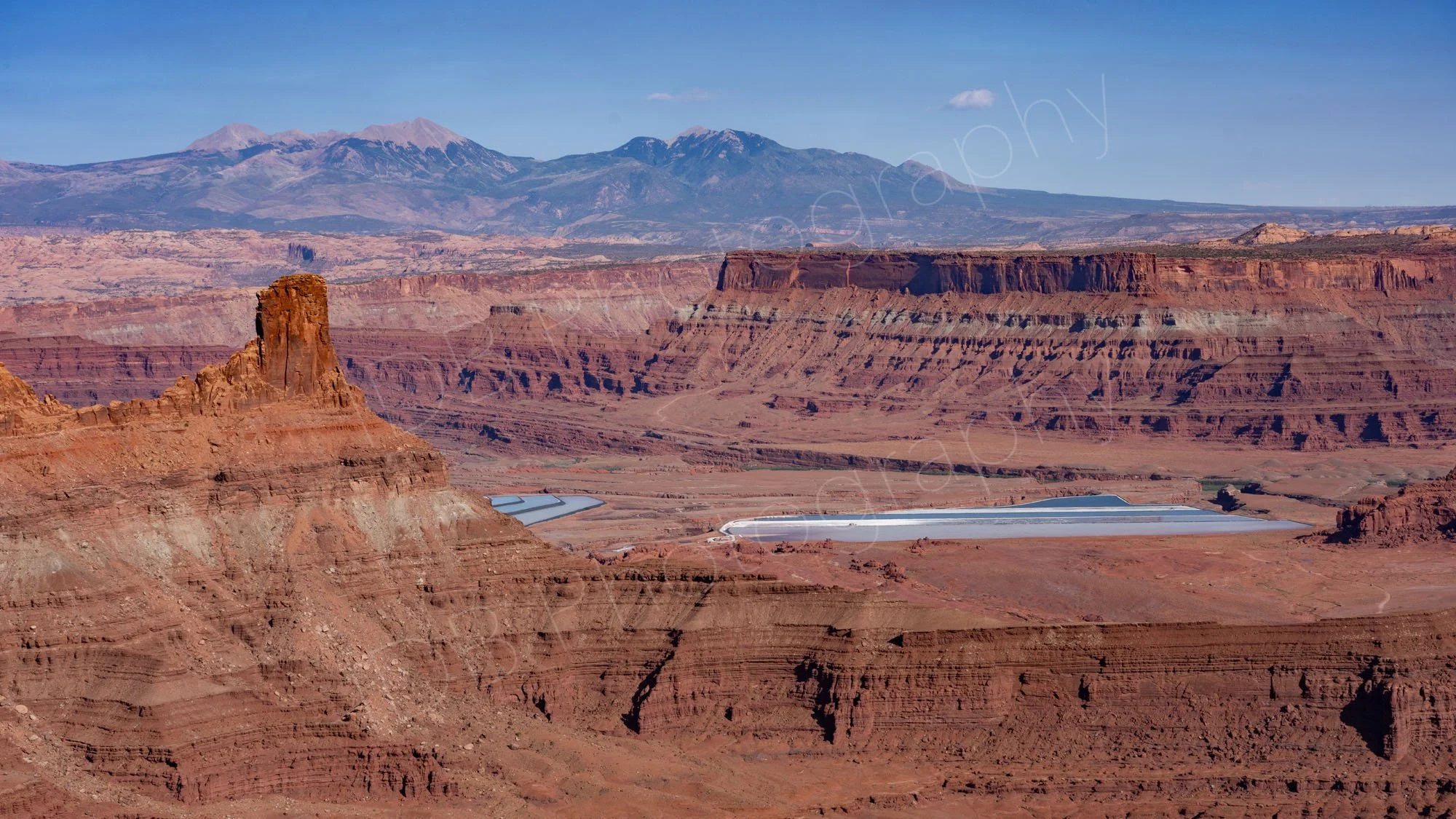 Potash terraces amongst the banded red cliffs at Dead Horse Point, State Park, Utah.