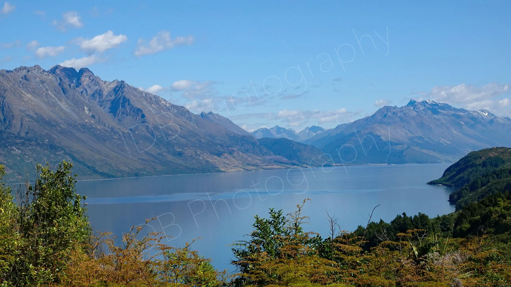 Lake Wakatipu with mountain backdrop. Otago, New Zealand.