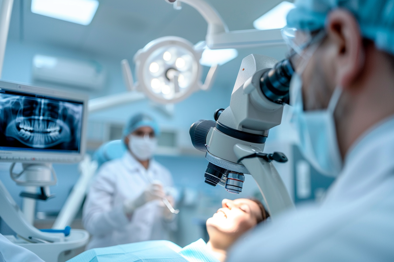 Utilisation du microscope opératoire en dentisterie pour des soins ultra-précis et une meilleure conservation des tissus dentaires. microscope opératoire, dentisterie de précision, soins avancés