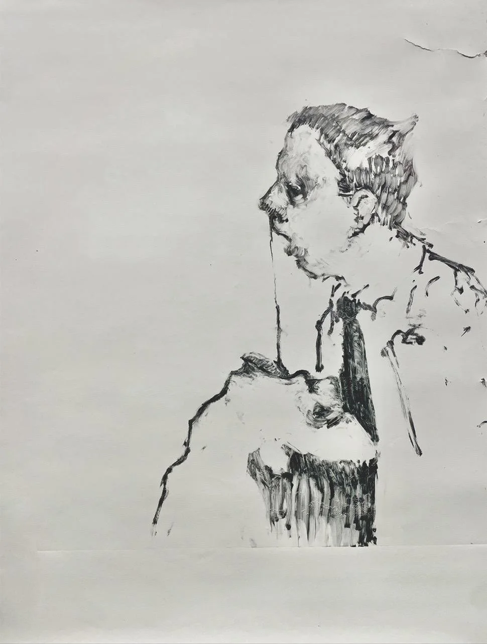 Lindsey Herbert, Trickle Down, 2025, Monotype, 42" x 56"