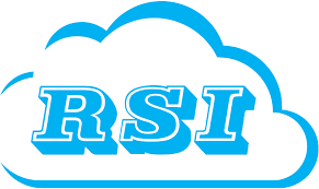 Logo with blue outline of a cloud and the letters 'RSI' inside the cloud.