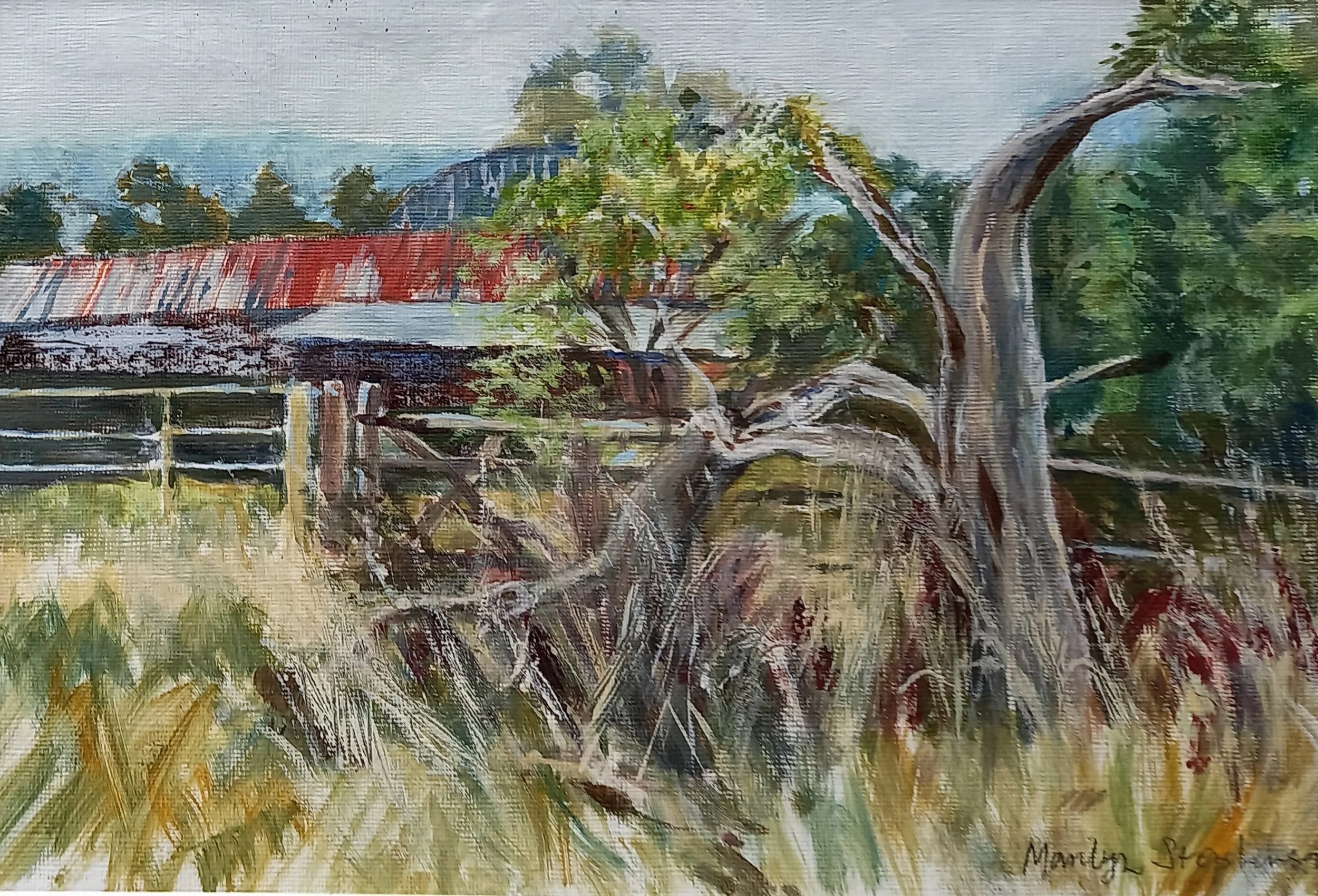 Collapsing Tree, watercolours