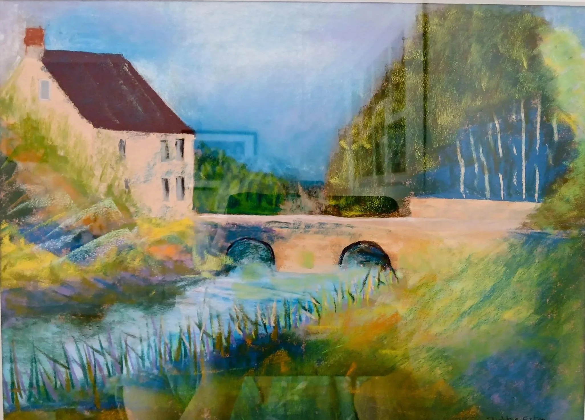 Town Bridge, Fairford in pastel