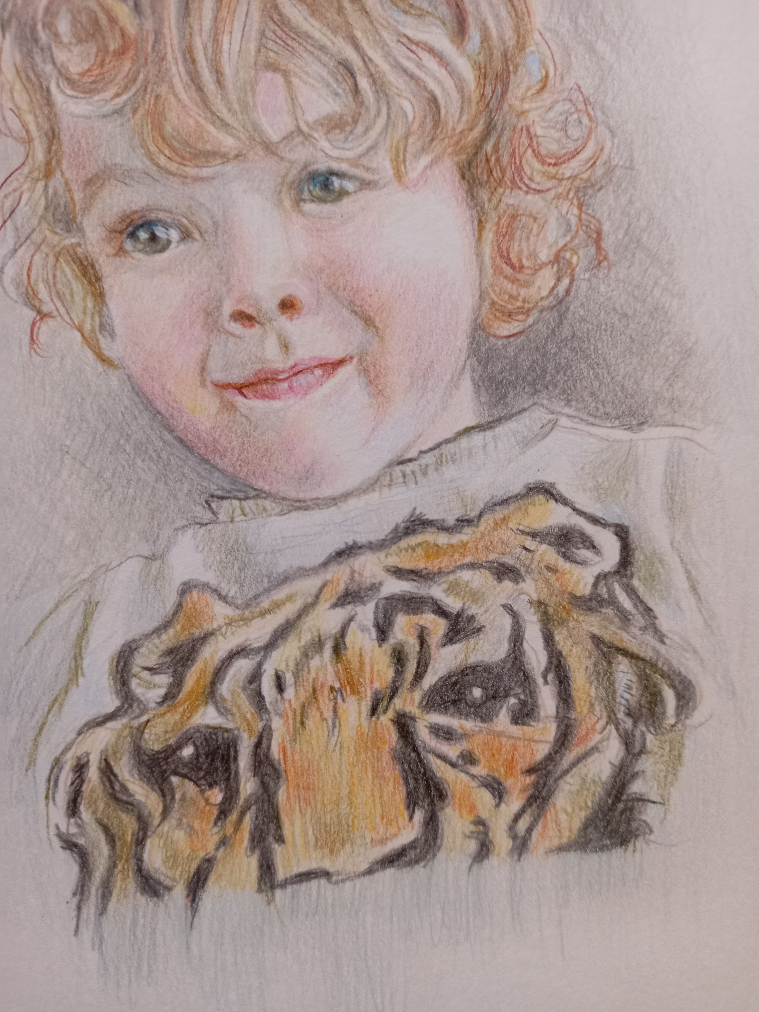 Franklin, watercolour pencil