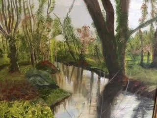 River Churn, Cirencester Park, acrylic