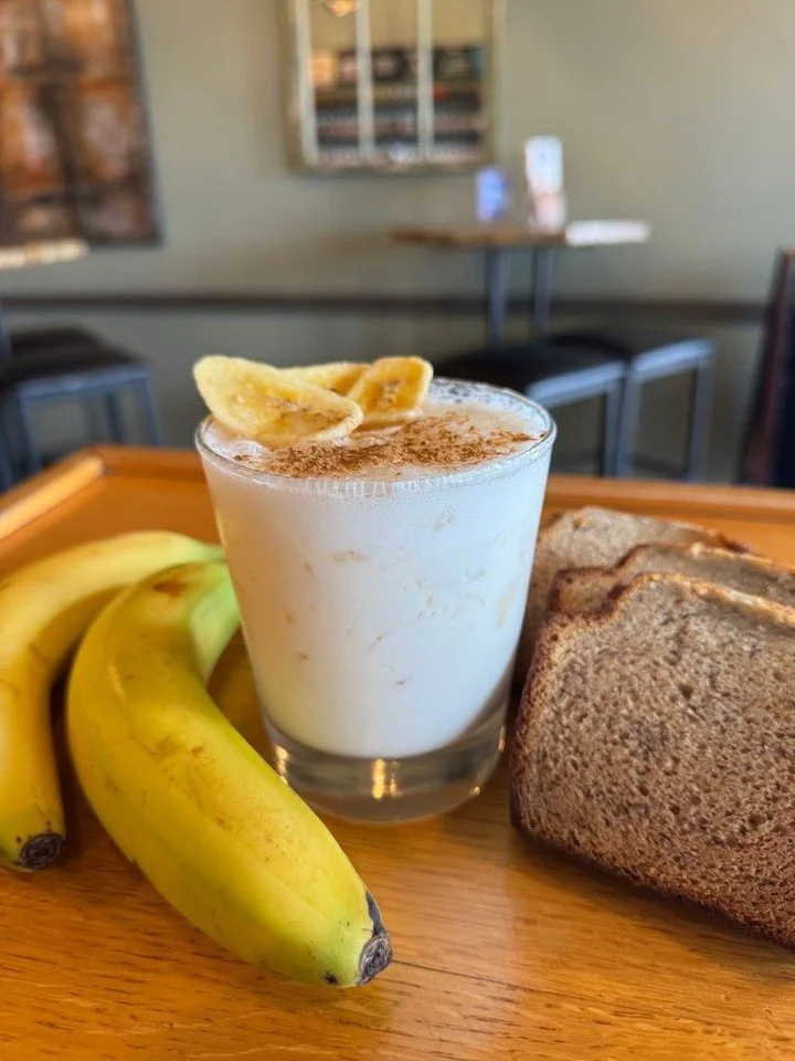 🍌🥃 Midstate Distillery&rsquo;s Cocktail of the Week is basically dessert in a glass

Introducing: The Banana Bread 🍞✨
Made with Cinnamon Vanilla Bourbon, brown sugar cinnamon syrup, banana puree, and cream &mdash; all topped with crunchy banana ch