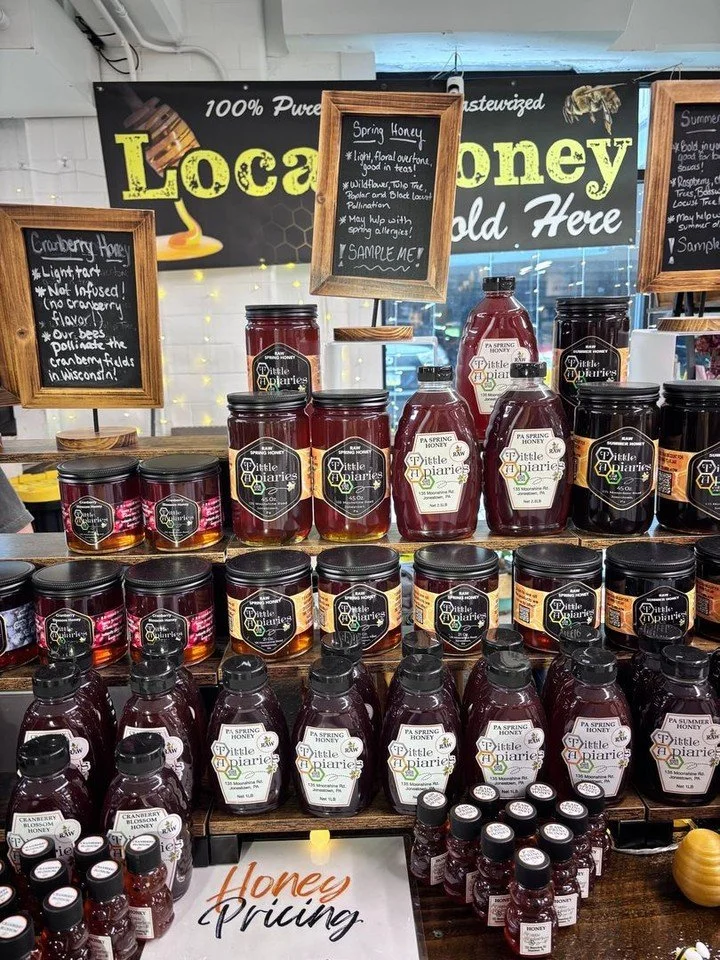 Sweet, local, and straight from the hive 🍯🐝

Tittle Apiaries is stocked with fresh raw local honey at the market, including Spring Honey, Summer Honey, Cranberry Blossom Honey, creamed honey, and more! Whether you&rsquo;re adding it to tea, drizzli