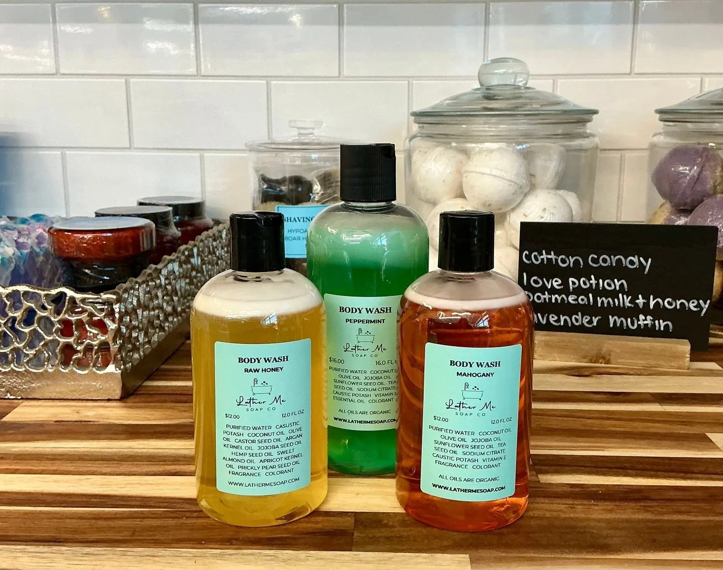 Self care just got a whole lot sweeter 🫧✨

From Raw Honey and Peppermint to warm Mahogany scents, Lather Me Soap has handcrafted body washes that smell just as amazing as they feel. Clean ingredients, cozy scents, and a little everyday luxury waitin