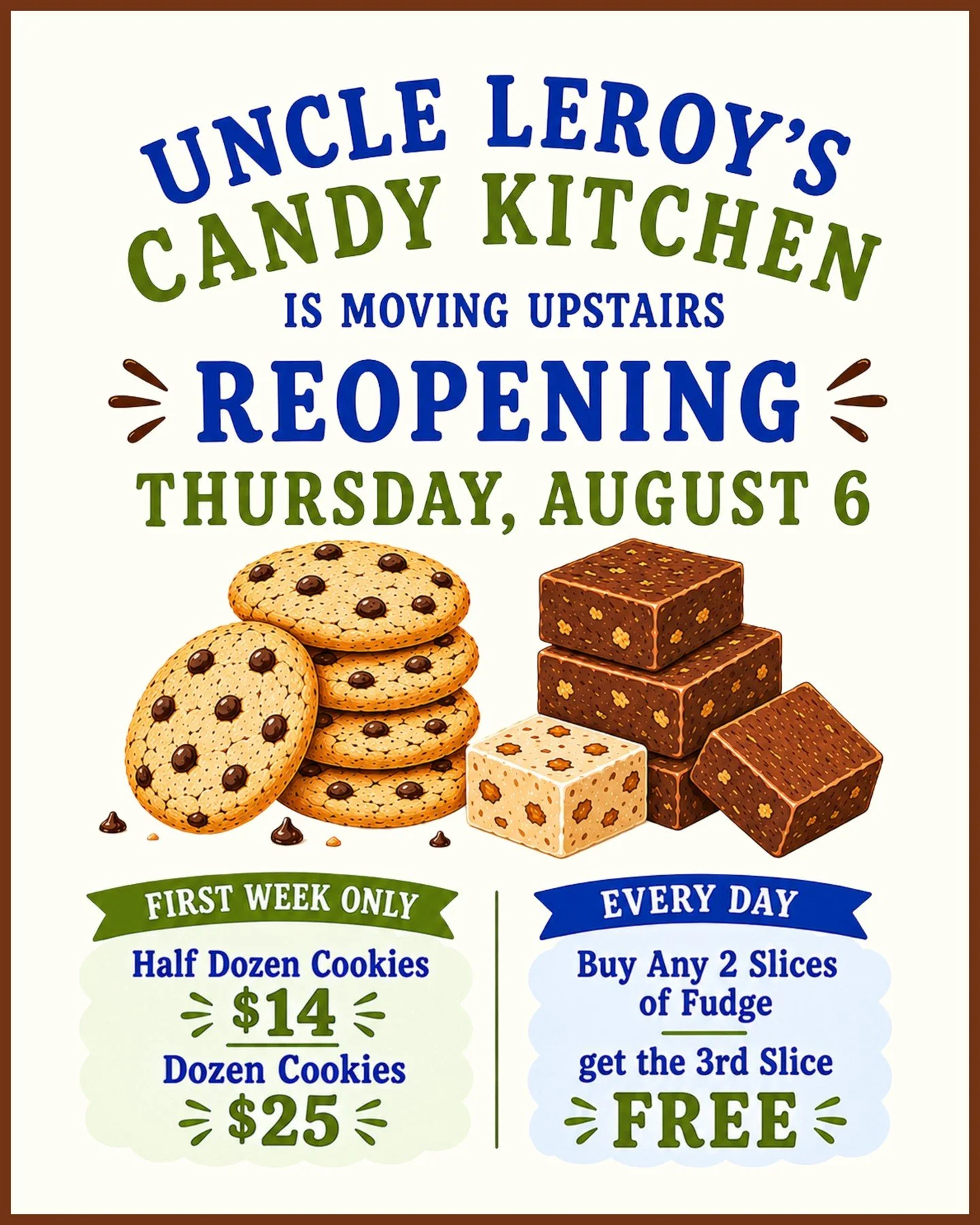 📍 Uncle Leroy's Candy Kitchen is moving upstairs!

After bringing sweetness to our Farmers Market on the lower level, Uncle Leroy's is heading up to the Food Hall for an exciting new chapter &mdash; and we couldn't be more thrilled for them! 🎉 

Th